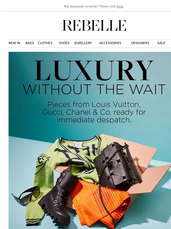 Rebelle - 55.000 pieces from Louis Vuitton,Gucci,Chanel & Co. ready for immediate despatch. + new pieces daily with up to 70 % off