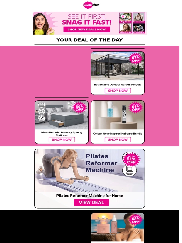 Wowcher - Fwd: £2.8 Million Cotswolds Home | 2nd Gen Ring Video Doorbell | Hidoes B6 E-Bike | Father's Day Mystery Deal for Him | Retractable Outdoor Garden Pergola