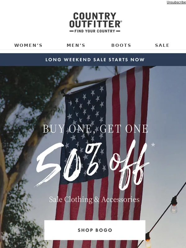 Country Outfitter - Weekend Sale Starts Now