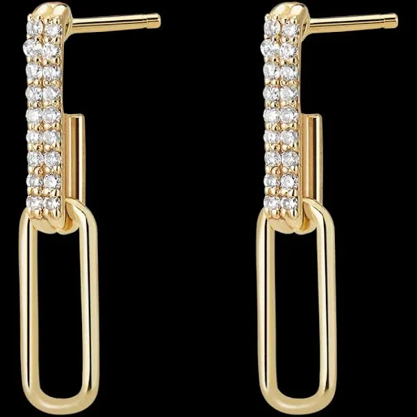 18 Carat Yellow Gold Diamond Drop Earrings