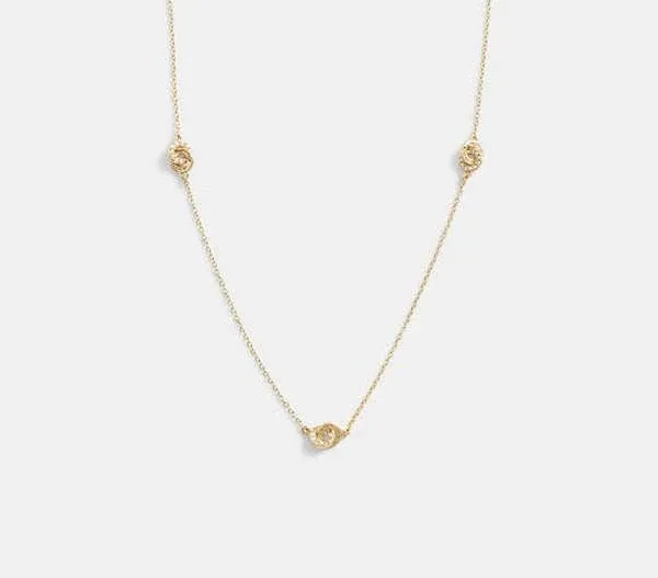 Coach Women's Interlocking Open Circle Pearl Necklace