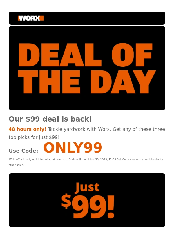 Worx - ?Deal of the day: Just $99!