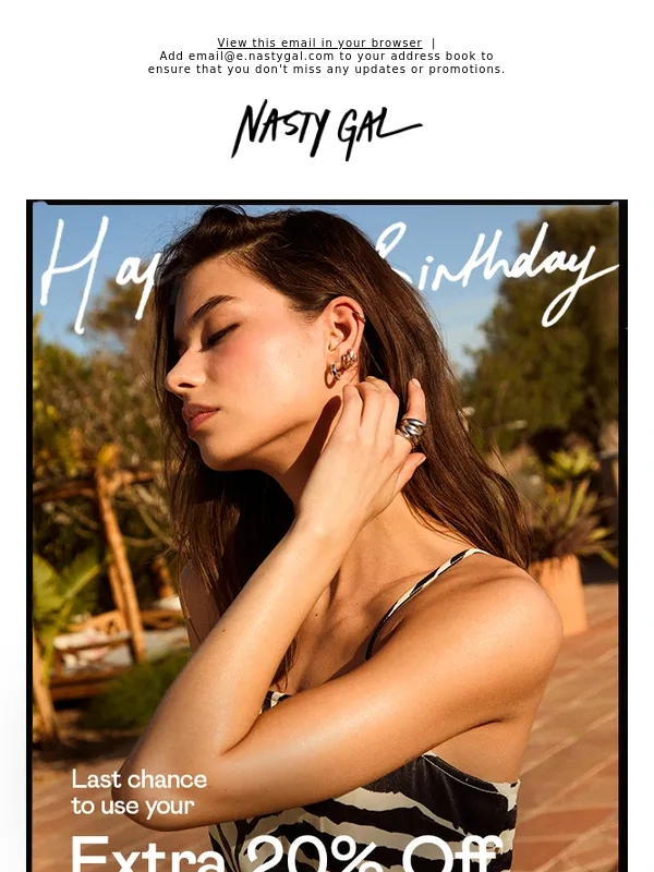 Nasty Gal - Final chance to use your birthday treat
