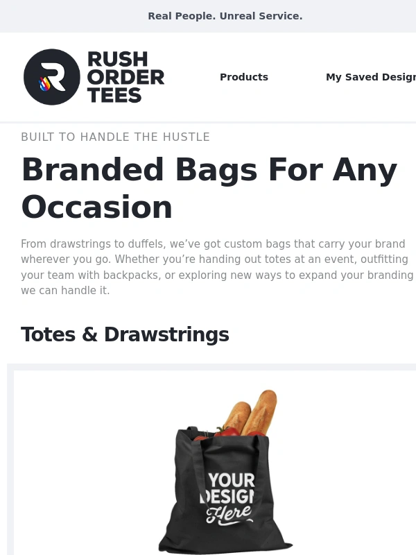 Rush Order Tees - We Can Handle Your Custom Bag Needs