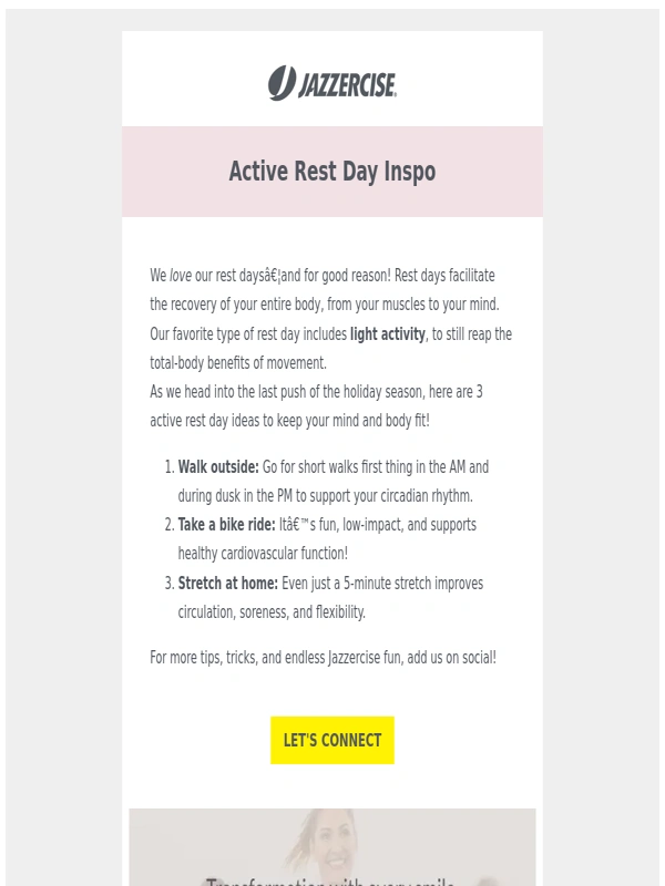 Jazzercise - Rest day ideas that keep you fit? Yes,please!