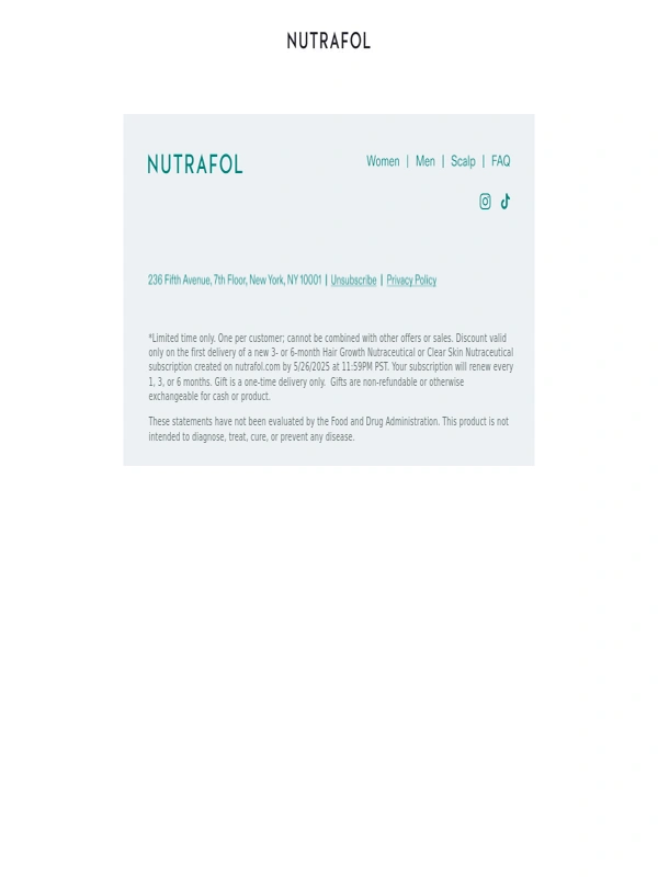 Nutrafol - Ends tomorrow: 25% off hair growth