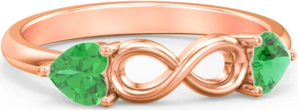 Gold Two Hearts to Infinity Ring