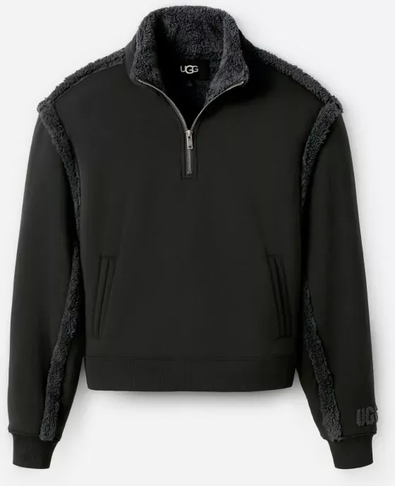 UGG® Women's Lydi Bonded Fleece Half Zip Hoodies & Sweatshirts in Ink, Size M