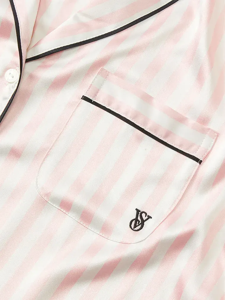 Glazed Satin Long Pajama Set