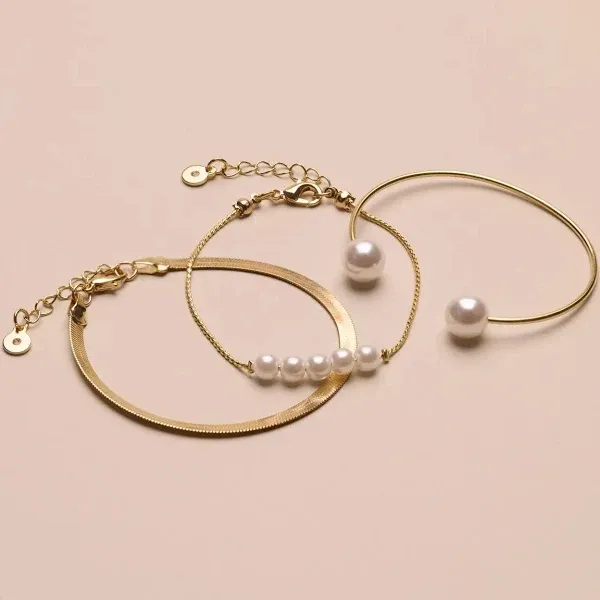 Lucky Brand Women's Pearl Chain & Bracelet Set