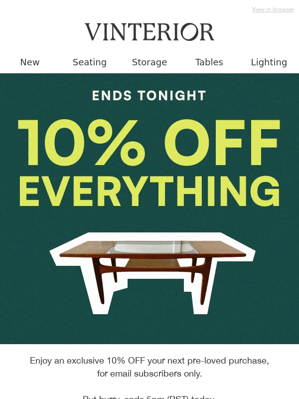 Vinterior - 10% OFF EVERYTHING ENDS SOON