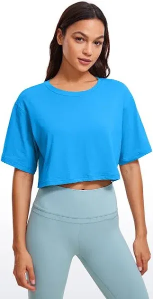 CRZ YOGA Women's Casual Loose Fit Pima Cotton Workout T-Shirts