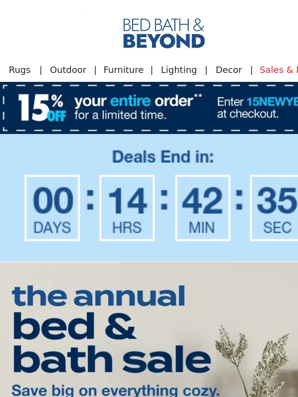 Bed Bath And Beyond - ?ENDS TONIGHT: The Annual Bed & Bath Sale ???️