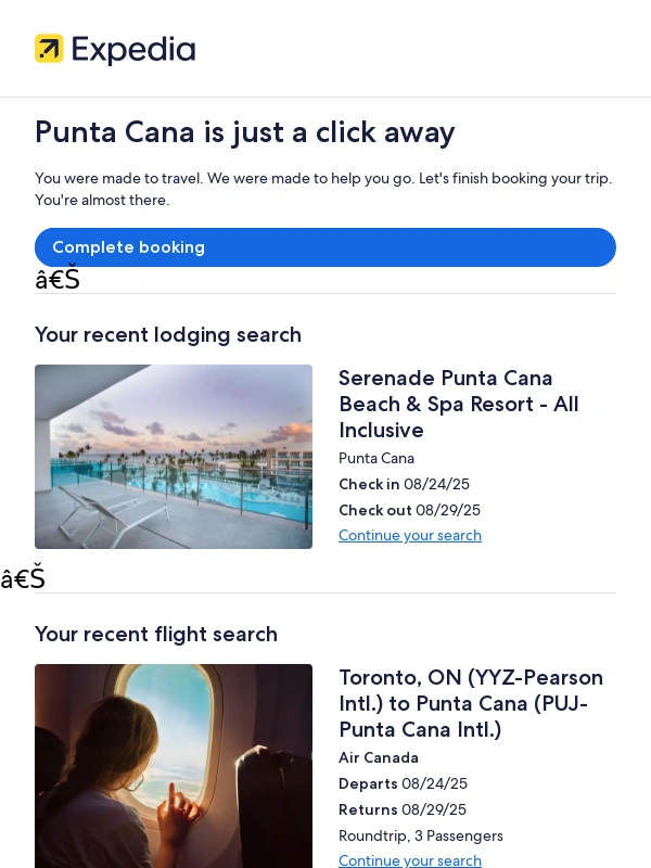 Expedia - Your Punta Cana trip awaits