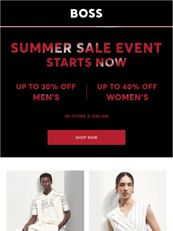 HUGO BOSS - Summer Sale Event STARTS NOW