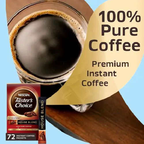 NESCAFE Taster's Choice, House Blend Light-Medium Roast Instant Coffee-12 Boxes-$10.40 w/S&S-Amazon