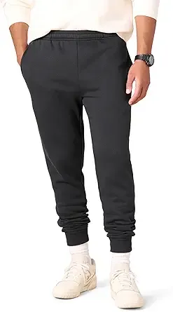Amazon Essentials Men's Relaxed Joggers Sweatpants (Washed Black)