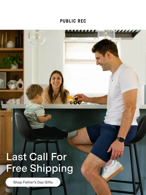 Public Rec - Free Shipping for Father’s Day Ends Tonight