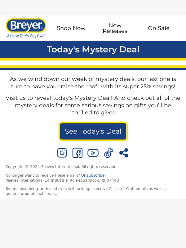 Breyer - You'll Raise the Roof with the Savings on this Deal!