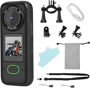 YYCAMUS Waterproof Action Camera with 1/1.27″ Sensor, 4K Video Streaming 20MP Photos Stabilization Video Camera, 1.4″ IPS Touchscreen Dual Microphones Webcam WiFi Camera Body Cam