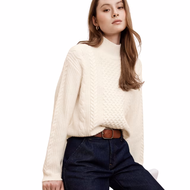 Banana Republic Factory Cable Turtle-Neck Sweater