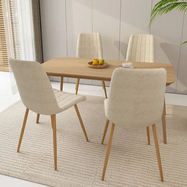 George Oliver GRUBMAN Upholstered Metal Leg Side Chair (Set of 4)