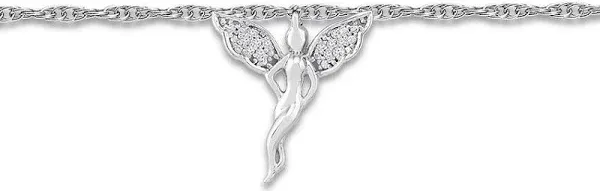 KAY Sterling Silver Diamond Fairy Anklet