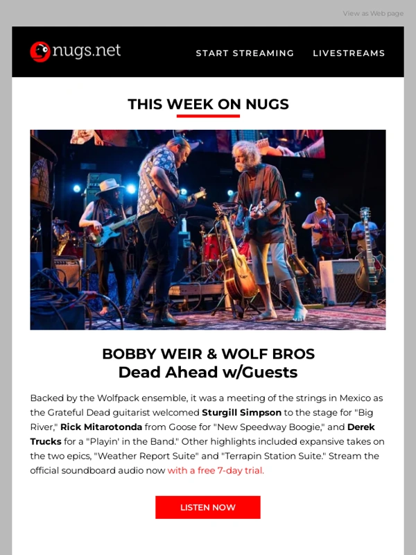 Nugs - ? Bobby Weir w. Sturgill Simpson & Derek Trucks ?⚡️