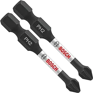 5-Pack 2″ BOSCH Phillips #2 Impact Tough Screwdriving Power Bits