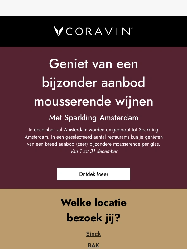 Coravin - Ontdek Sparkling Amsterdam
