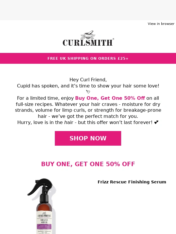 Curlsmith - Buy one,get one half price! ?