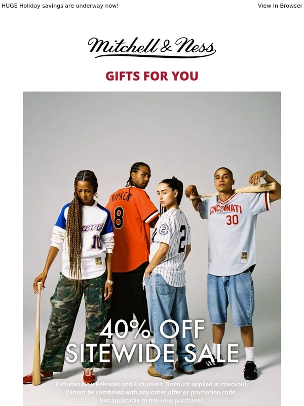 Mitchell & Ness - GIFTS FOR YOU | 40% Off Sitewide Sale