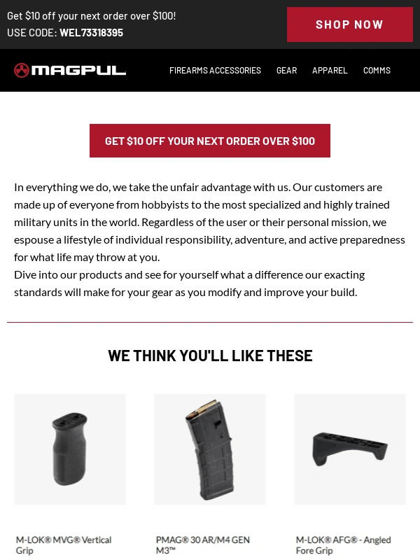Magpul - ?Last call: enjoy $10 off your first order!?