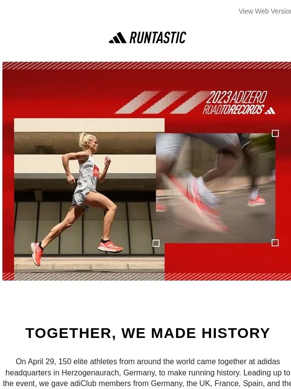 runtastic - ?History Made. Adizero: Road to Records 2023