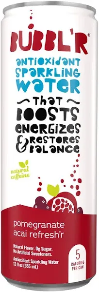 BUBBL'R Antioxidant Sparkling Water Pomegranate Acai Refresh'r