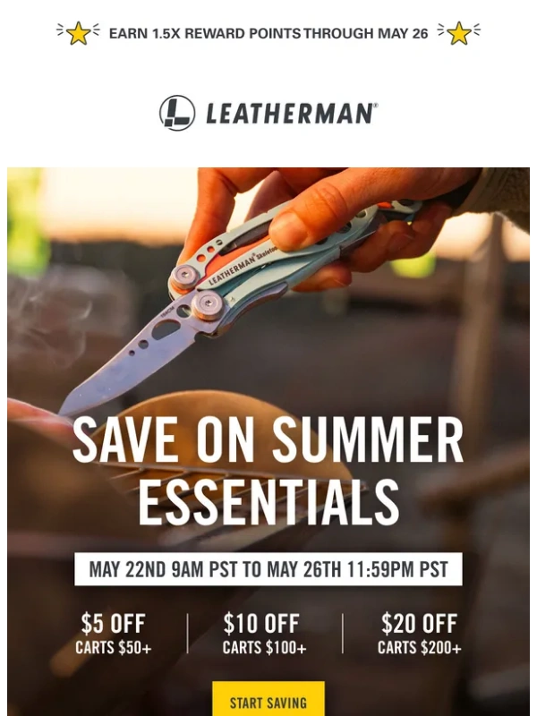 Leatherman - ENDS TONIGHT: $5 off $50 * $10 off $100 * $20 off $200