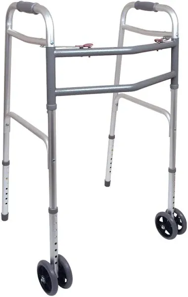 ProBasics Economy Two-Button Steel Walker with 5" Wheels