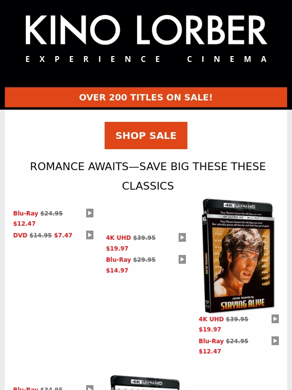 Kino Lorber - ❤️ Romance Awaits: Our 'Valentine's Day Sale' Begins — Up to 50% Off Select Titles (Final Day Mon,Feb 17th) ?