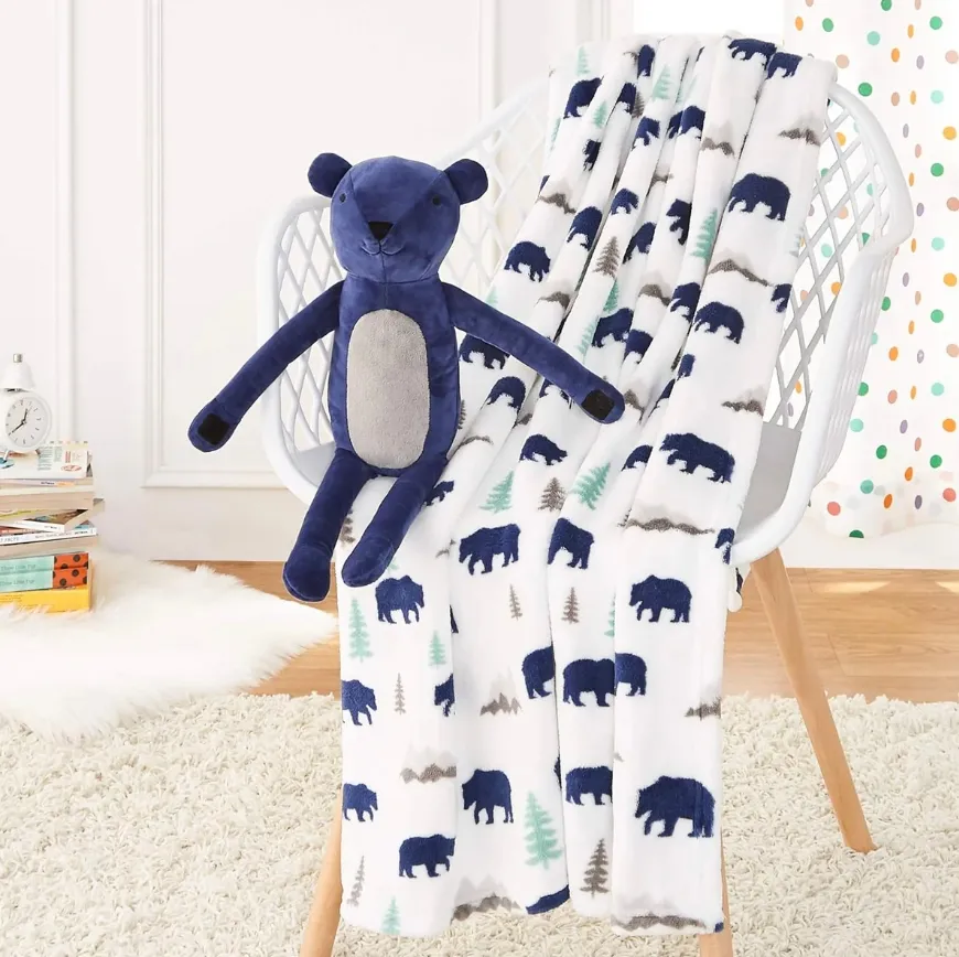 Stuffed Bear & Blanket Set