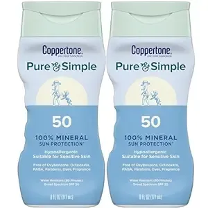 Coppertone - Pure and Simple Sunscreen Lotion, SPF 50, 6 Oz, Pack of 2