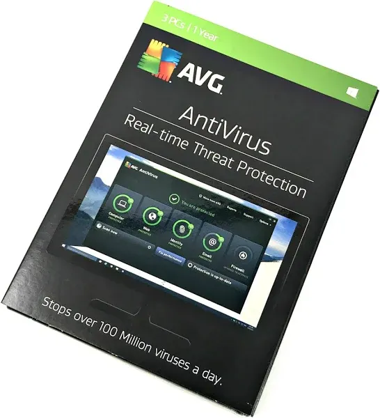 AVG Antivirus Real-Time Threat Protection 1 Year for 3 Pcs
