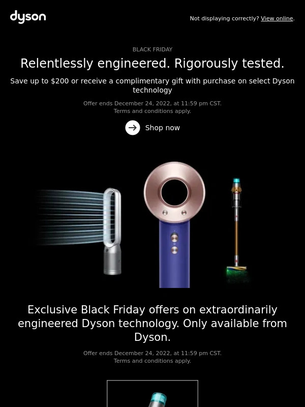 Dyson - Holiday savings up to $200 on select Dyson machines