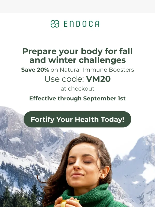 Endoca - 20% off Immune-Boosting essentials
