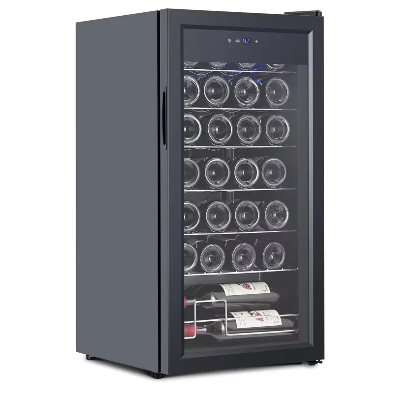 28 Bottle Compressor Wine Cooler, Freestanding Beverage Refrigerator with Digital Temperature Control & Double-Layer Glass Door