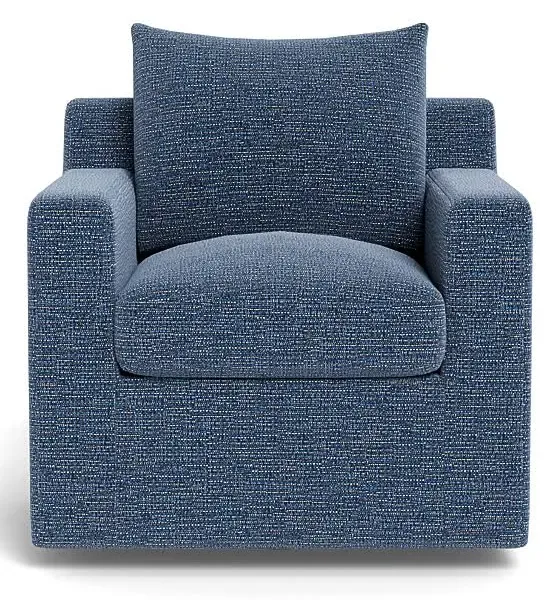 Sloan Custom Slipcovered Swivel Chair Performance Velvet