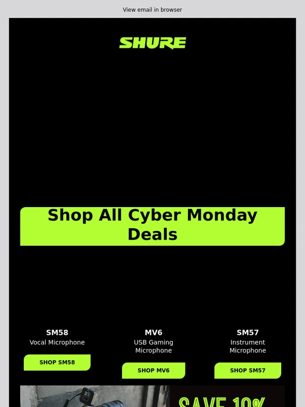 Shure - Unmissable Cyber Monday Deals: Upgrade Your Sound with Shure!