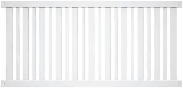 Yardworks 4x8 White Closed Picket Vinyl Panel