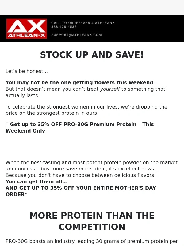 ATHLEAN X - Massive Mother's Day Protein Sale (HUGE SAVINGS)