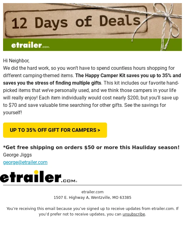 etrailer.com - Up to 35% OFF Our Hand-Picked Camping Bundle