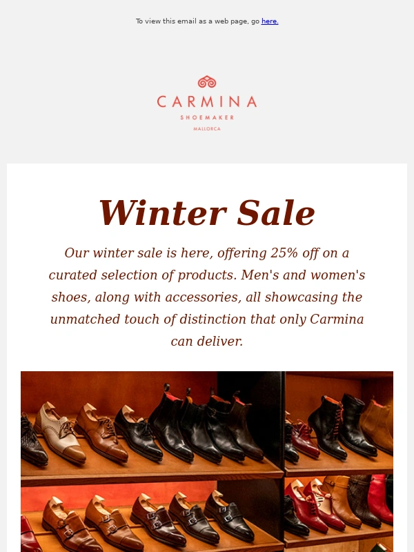 CARMINA - 25% off. Discover our winter sale
